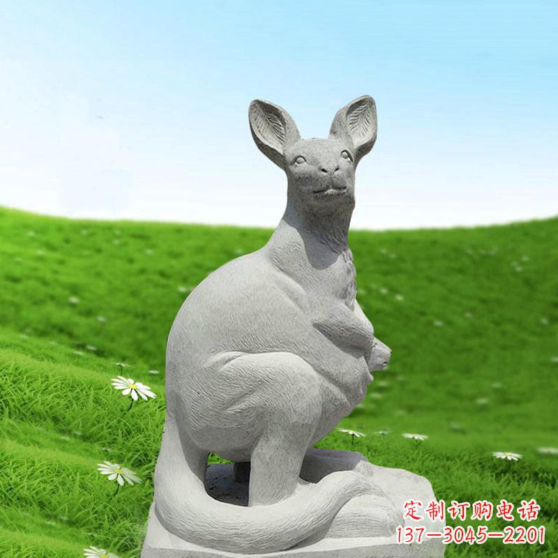 辽阳汉白玉石雕袋鼠