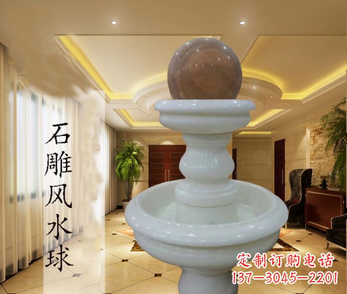 辽阳尊贵精致的汉白玉双层风水球石雕