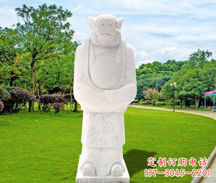 辽阳汉白玉兽首人身十二生肖公园石雕