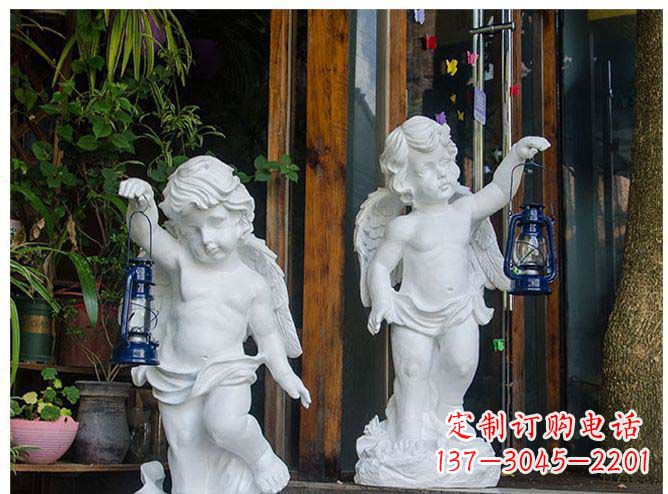 辽阳白玉天使雕塑,夜晚的灯火璀璨