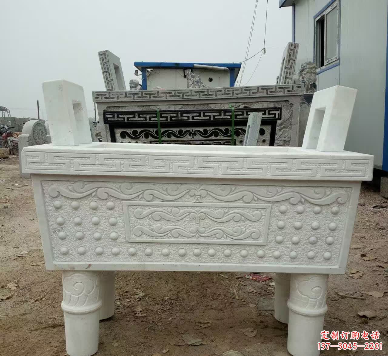 辽阳汉白玉香炉石雕定制