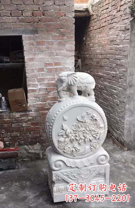 辽阳汉白玉小象抱鼓石雕塑之美