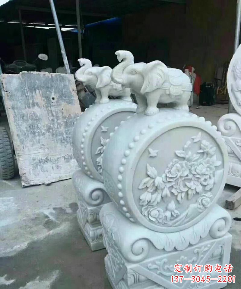 辽阳白玉小象抱鼓陪你度过每一天