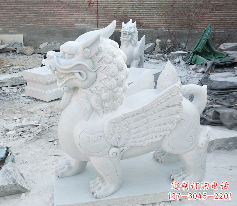 辽阳品质卓越的汉白玉独角兽雕塑