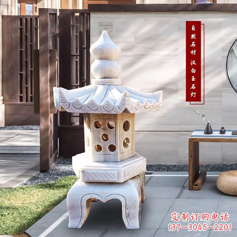 辽阳汉白玉园林石雕灯笼