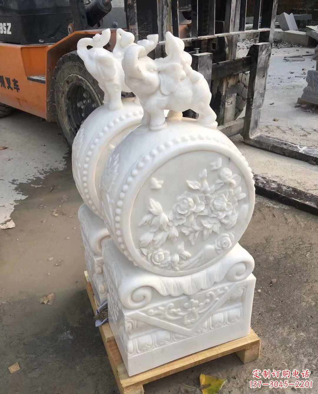 辽阳精致小象招财石门墩,树立你的百年吉祥