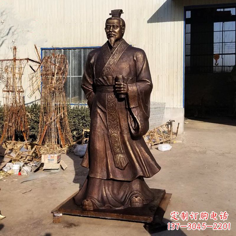 辽阳高质量汉武帝刘彻铜雕塑像