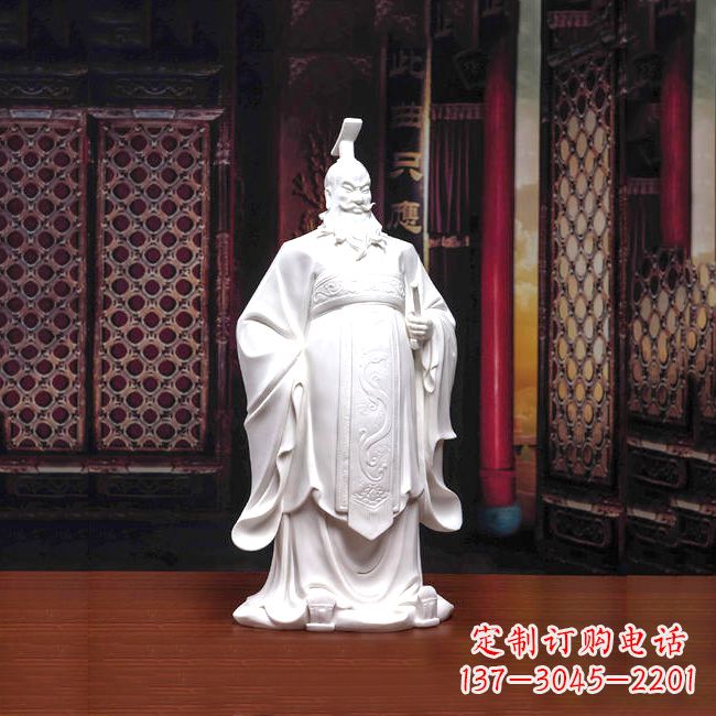 辽阳汉武帝刘彻汉白玉石雕像