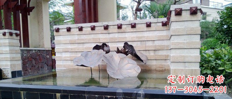 辽阳荷花荷叶大厅景观铜雕