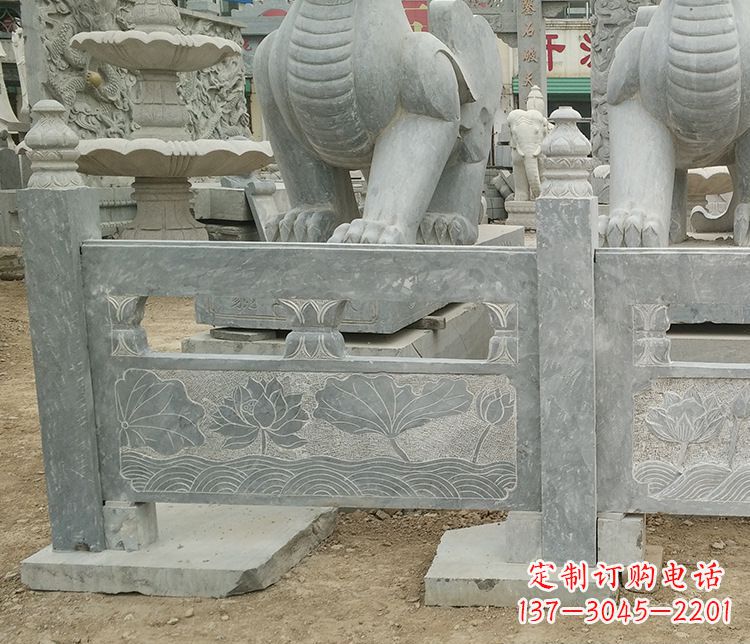 辽阳荷花石浮雕仿古栏板石雕