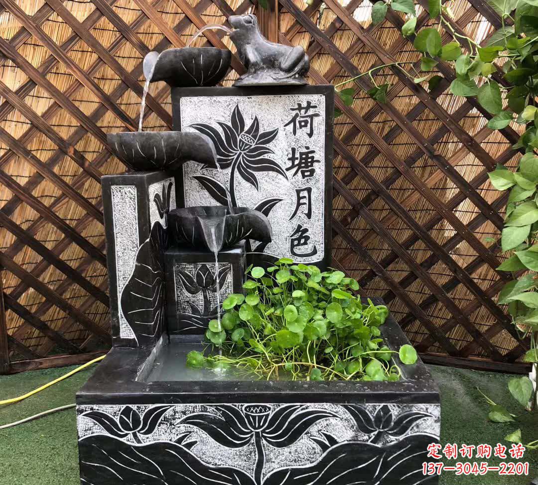 辽阳荷塘月色景观石雕喷水池