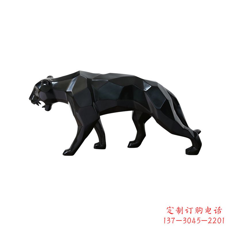 辽阳黑色魅力,豹子玻璃钢雕塑