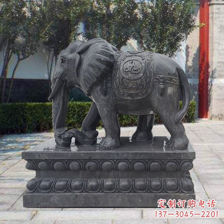 辽阳黑色大象石雕,独特雕塑制作享受