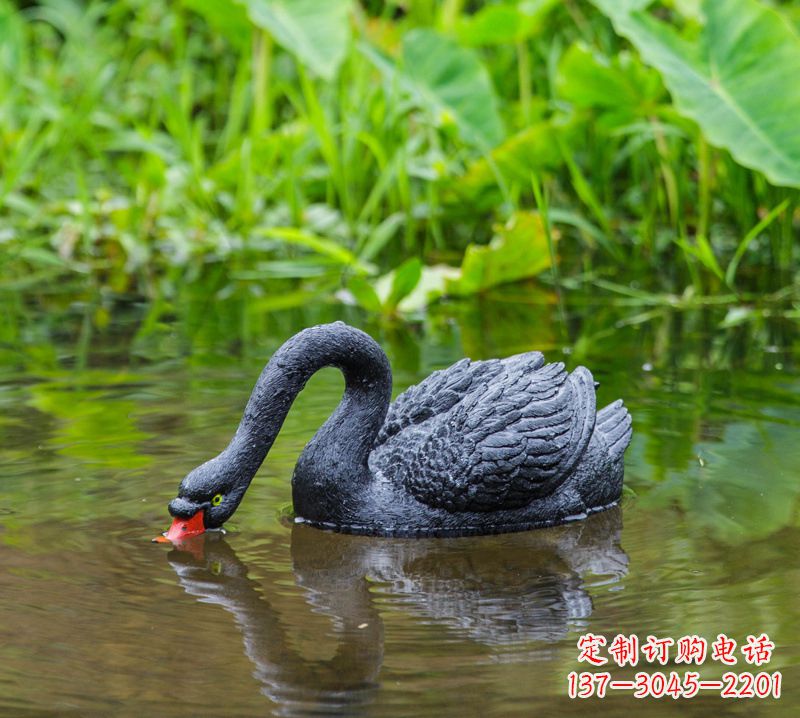 辽阳黑天鹅雕塑,水塘装饰摆件