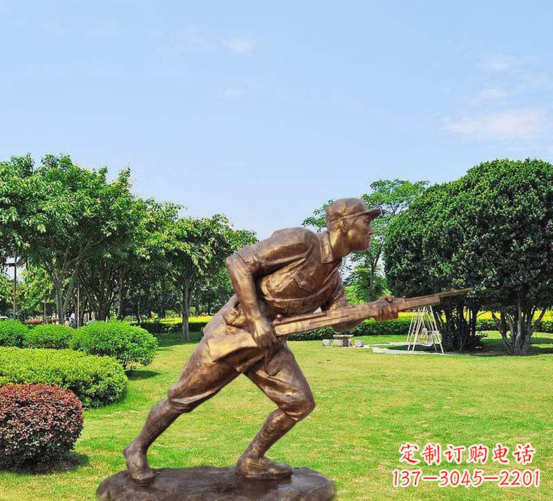 辽阳红军打仗冲锋铜雕