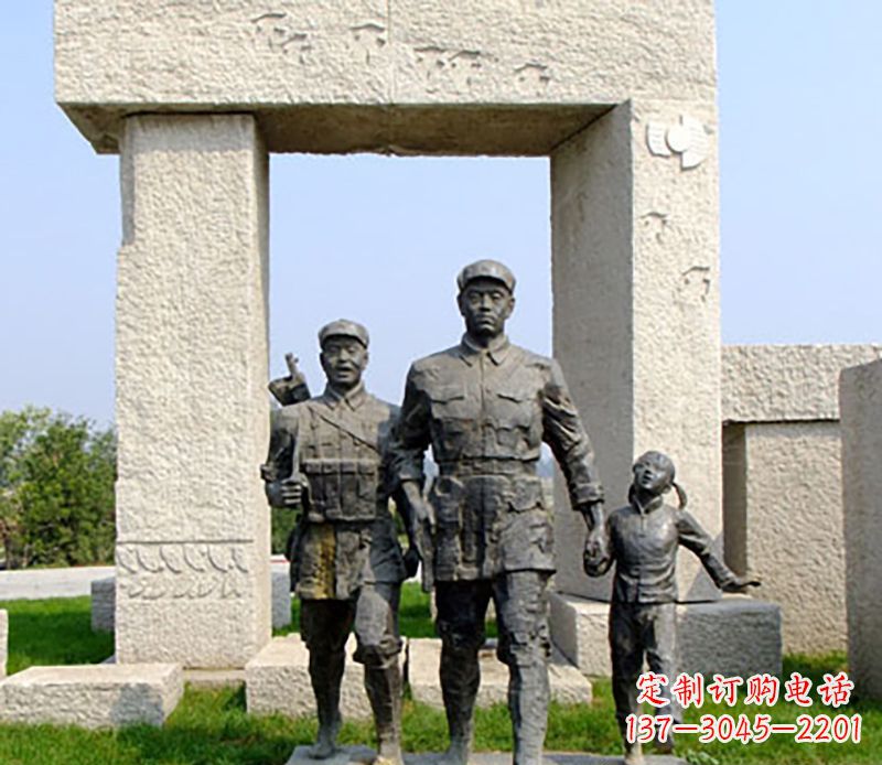 辽阳红军公园人物铜雕
