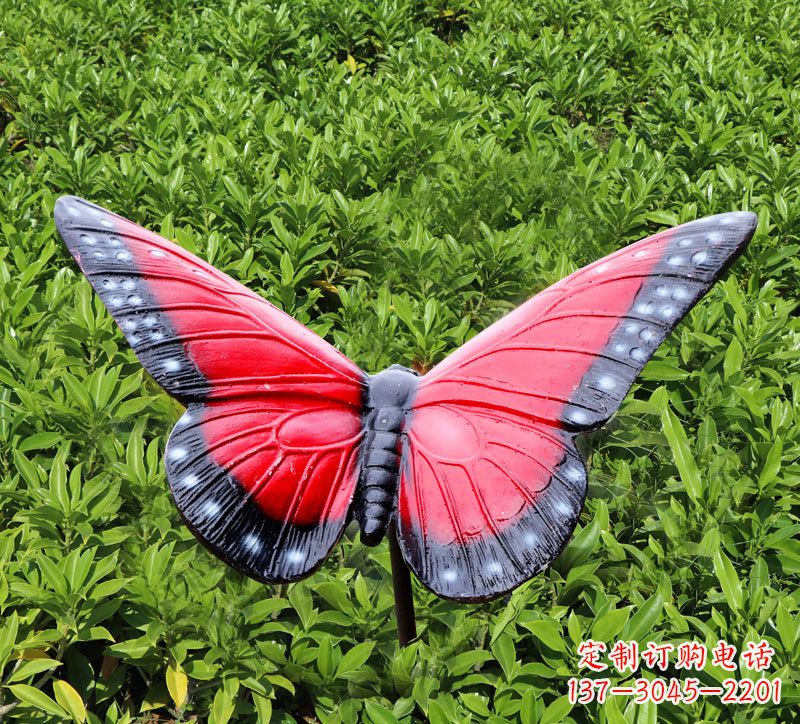 辽阳红色玻璃钢蝴蝶雕塑