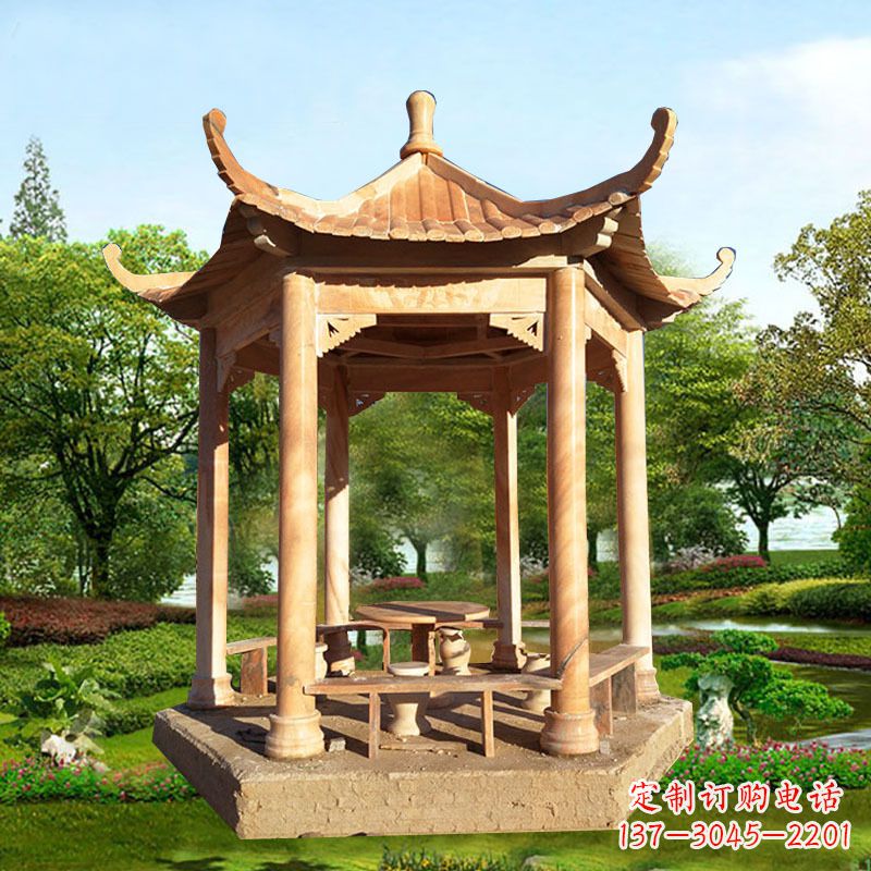 辽阳定制红色大理石凉亭,添精致品质生活
