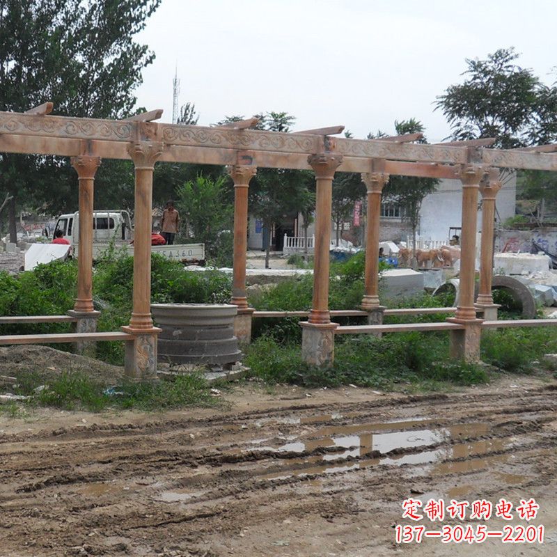 辽阳红色石雕定制长廊雕塑