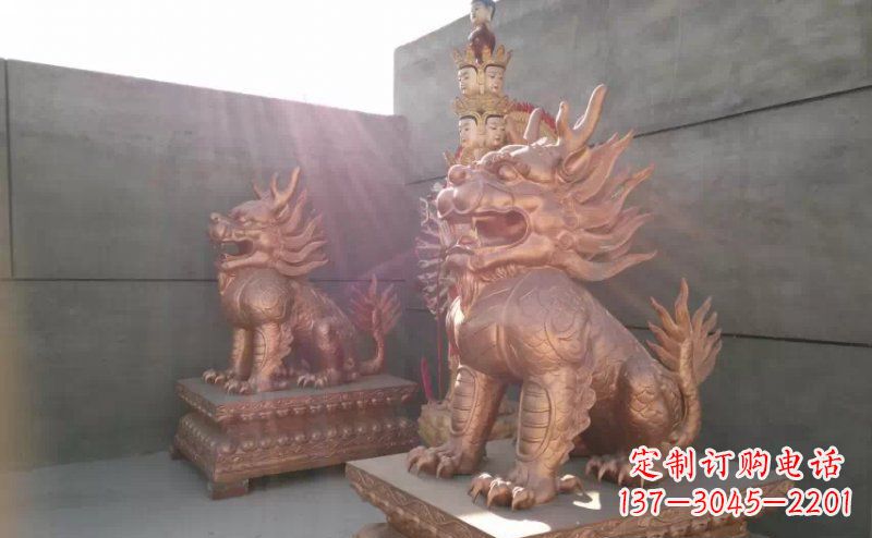 辽阳红铜麒麟-财富吉祥之神