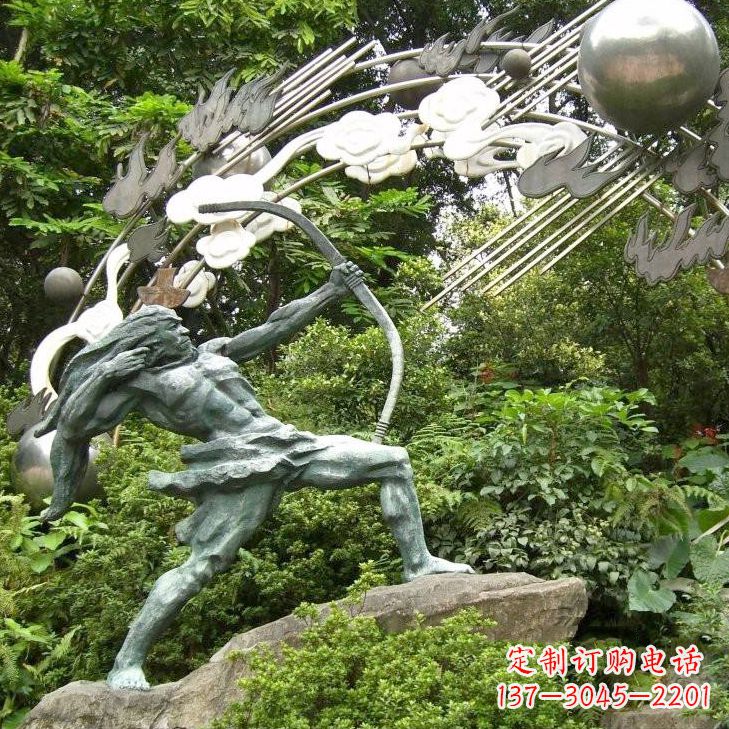 辽阳华夏传统精美后羿射日雕塑