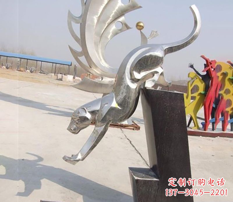 辽阳经典大气的不锈钢豹子雕塑