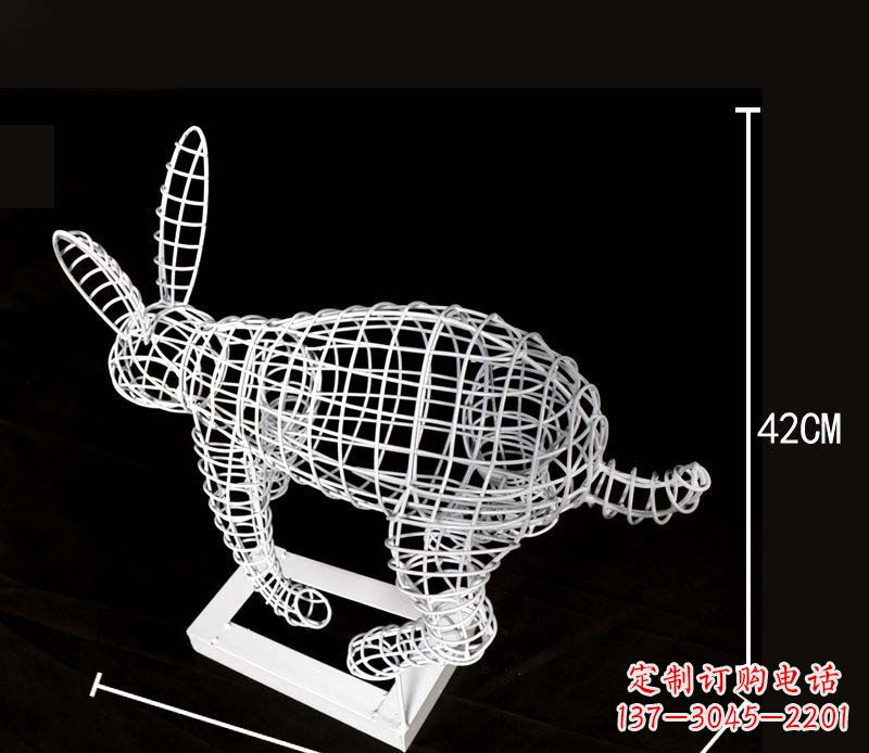 辽阳全新上市!不锈钢镂空兔子雕塑