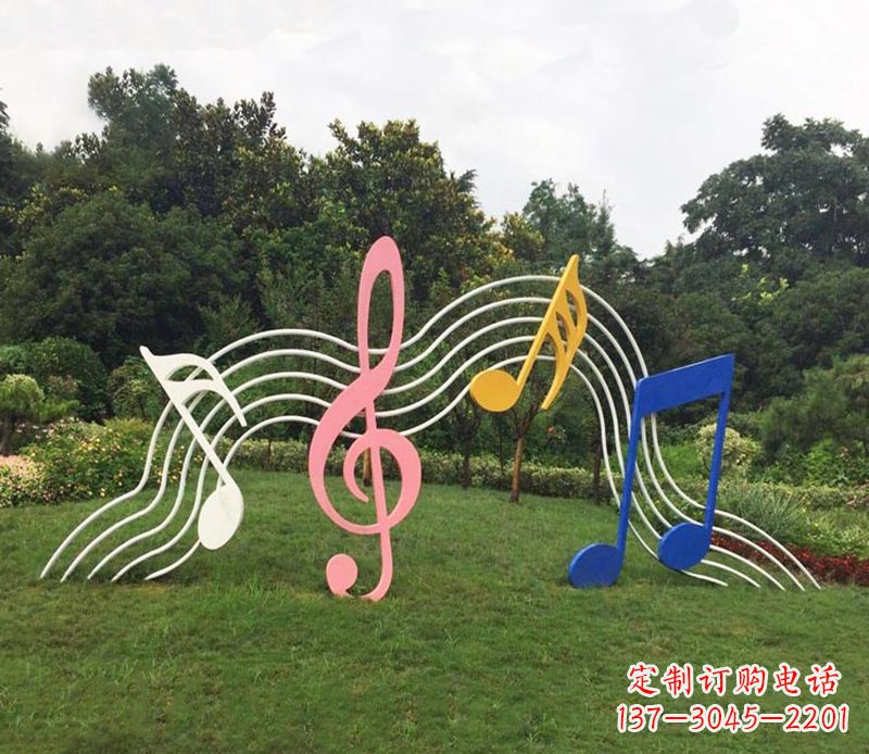 辽阳领雕塑:外观精美的不锈钢音符雕塑
