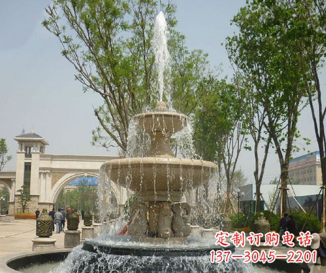 辽阳精美多层喷泉雕塑,营造出优美水乐园