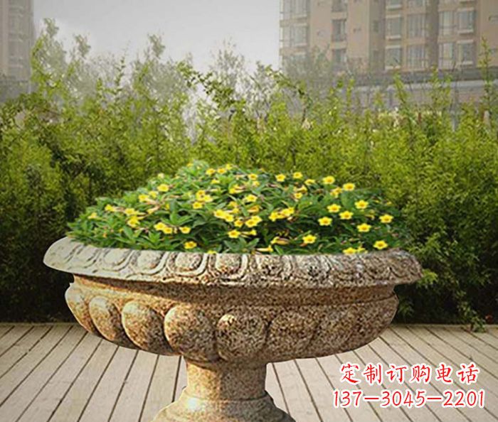 辽阳精美雕刻的花岗岩花盆驰骋提供