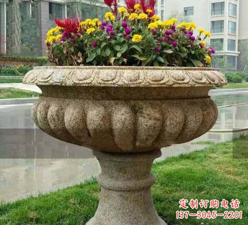 辽阳花岗岩小区花盆石雕,精美绝伦