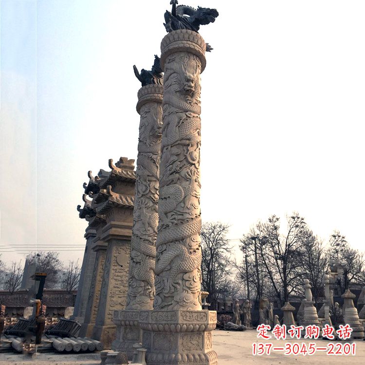 辽阳精致精美的华表柱石雕