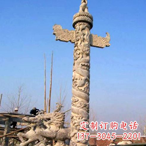 辽阳象征古老华夏文化的华表柱子雕塑