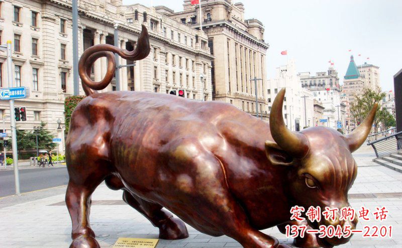 辽阳华尔街牛招财牛铜雕,拥有力量的象征