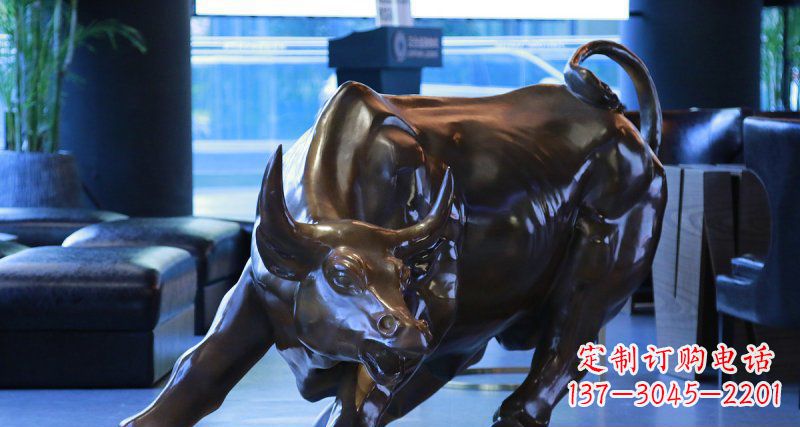 辽阳华尔街牛招财铜雕