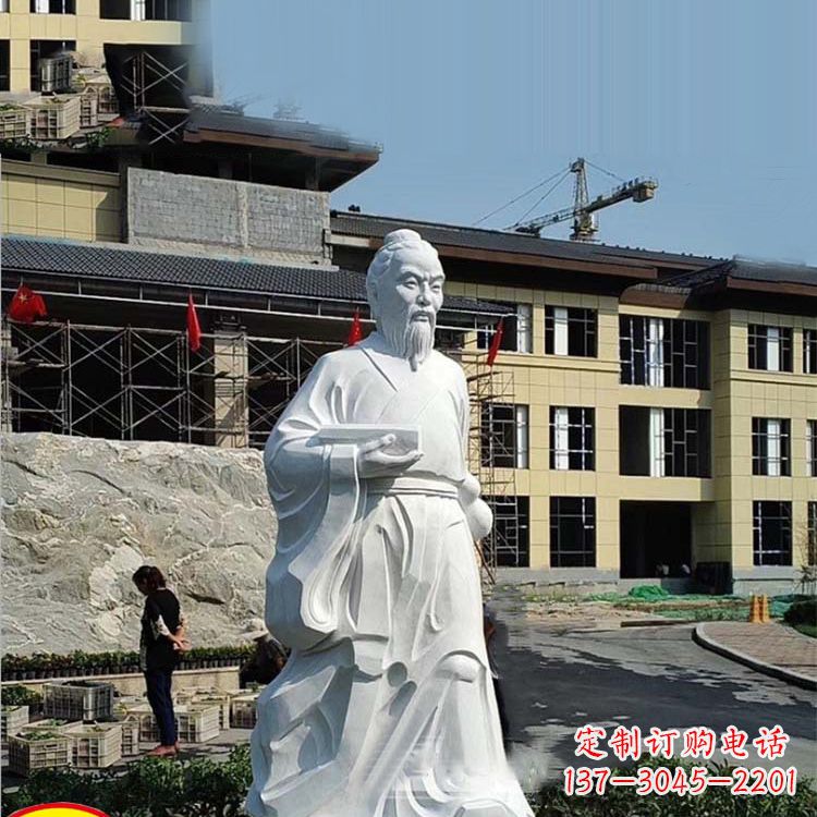 辽阳高雅精美的华佗白玉石雕像