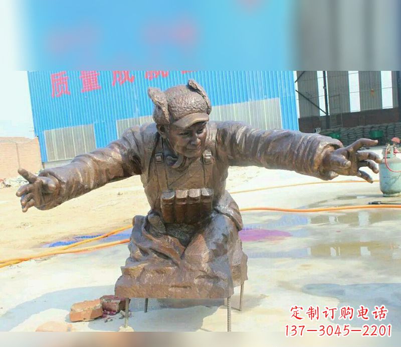 辽阳黄继光校园英雄铜雕:传承伟大精神