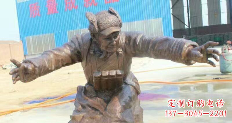 辽阳荣耀时刻,纪念经典——黄继光校园英雄人物铜雕