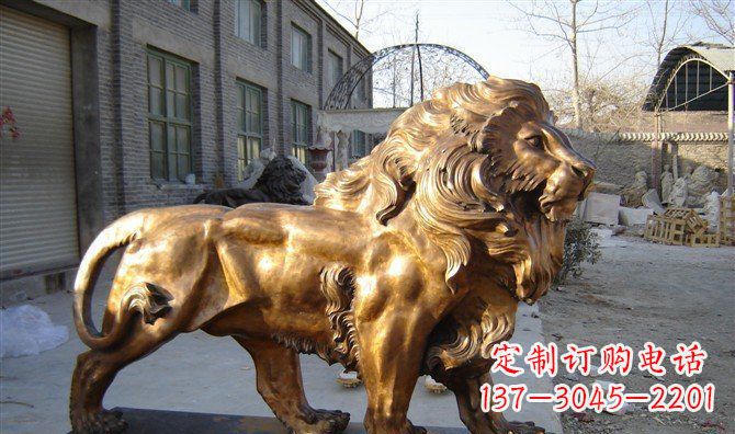 辽阳黄铜精美西洋狮子铜雕