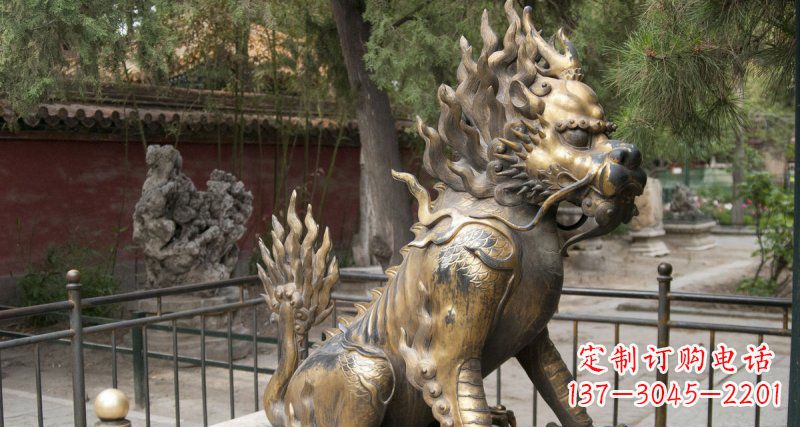 辽阳钜惠雅致:优质黄铜铸铜麒麟雕塑