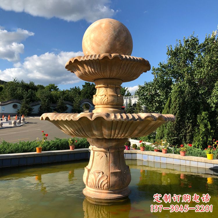 辽阳黄锈石石雕喷泉
