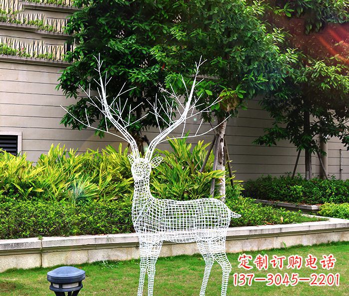 辽阳回头麋鹿不锈钢雕塑