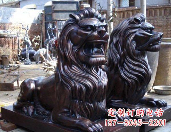 辽阳汇丰狮子铜雕