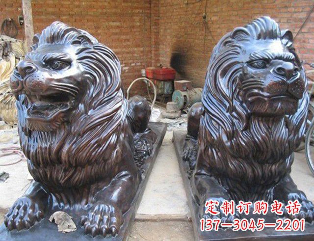 辽阳汇丰狮子铜雕塑