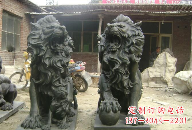 辽阳汇丰铜狮子雕塑