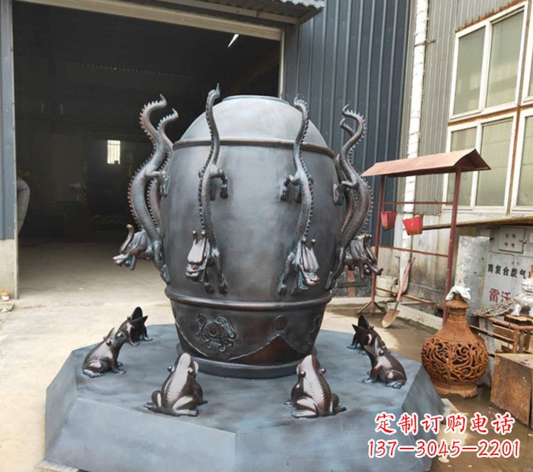 辽阳浑天仪玻璃钢仿铜校园景观雕塑摆件