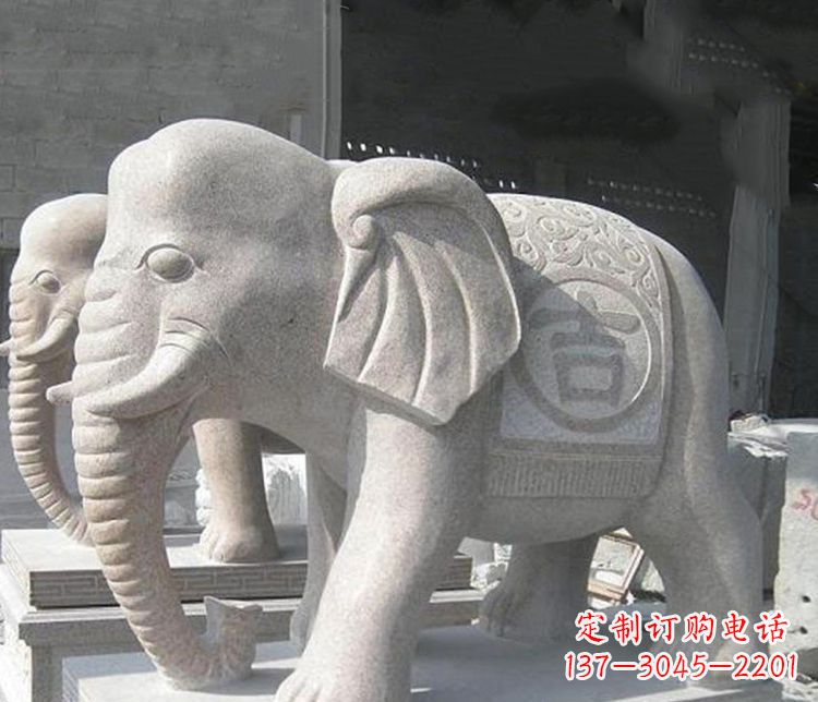辽阳吉祥大理石大象雕塑,古典雅致、品质优质