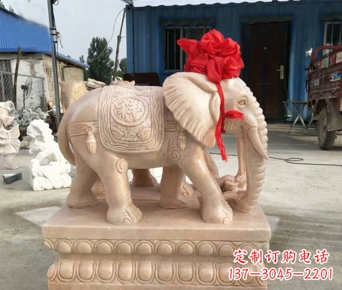 辽阳欣赏晚霞红,给家里添大象雕塑
