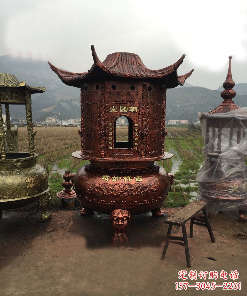 辽阳锻铜吉祥如意香炉雕塑