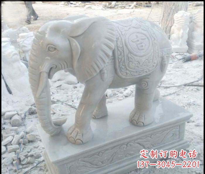 辽阳高端大象汉白玉雕塑